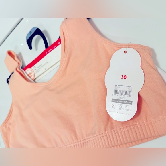 2-pack cotton NWT beginner sport bras, Rose / white, 1pc straps r NOT adjustable - Picture 13 of 15